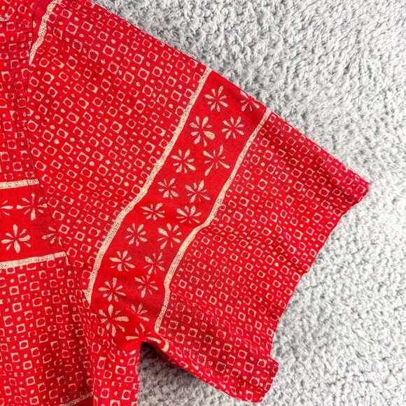 Hurley Shirt Mens XXL Red Floral Tropical Hawaiian Camp Casual Outdoor Preppy - Picture 5 of 12